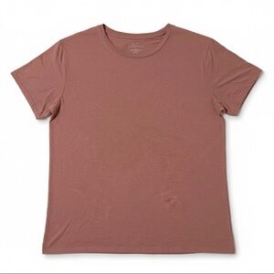 Maurices Women's Plus 24/7 Ribbed Short Sleeve Tee Mauve Pink XXL A0035